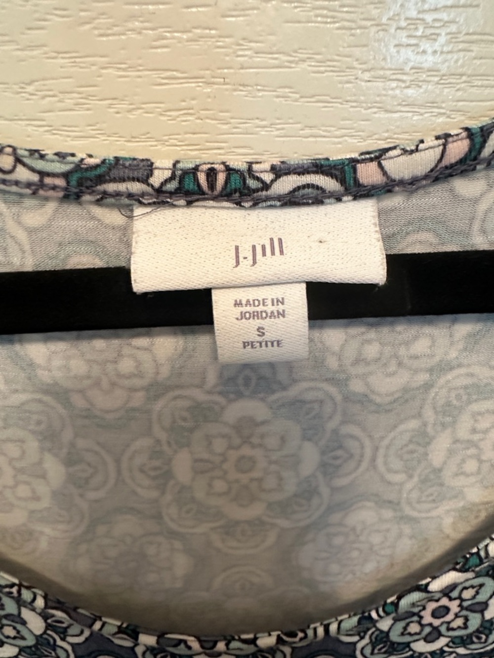 J. Jill Petite Sleeveless Floral Medallion Dress in Blue Light Teal & White SP - Picture 2 of 7